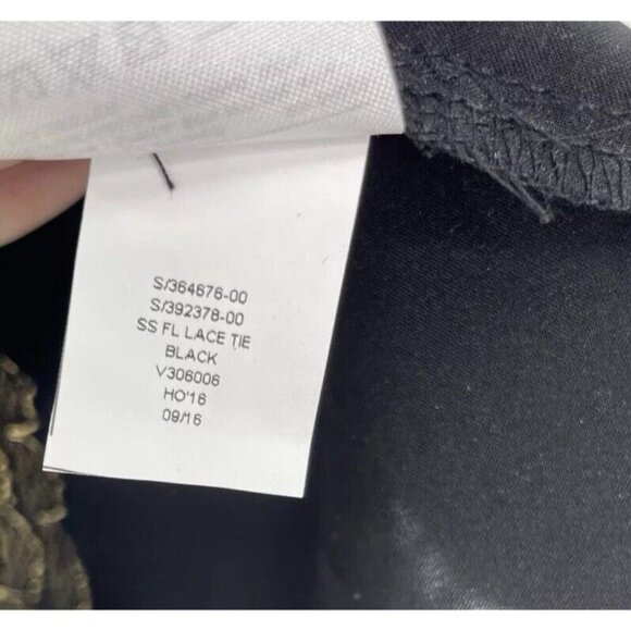 Banans Republic Factory‎ Black Gold Lace Overlay Tie Back Blouse Lined Sz M - Picture 7 of 9